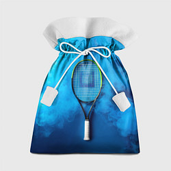 Мешок для подарков Теннисная ракетка в синем дыму, цвет: 3D-принт