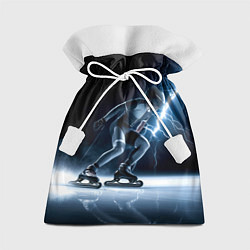 Мешок для подарков Конькобежец и молния, цвет: 3D-принт