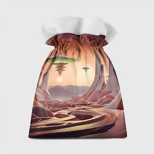 Подарочный мешок Фантастический инопланетный город / 3D-принт – фото 2