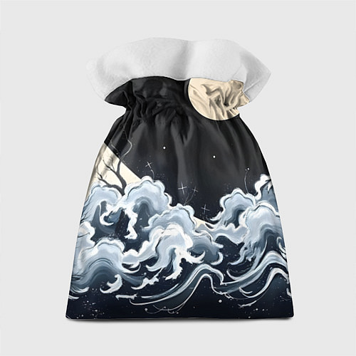 Подарочный мешок Японские волны и луна / 3D-принт – фото 2