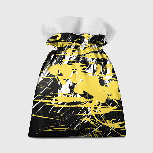 Подарочный мешок Желтая краска на черном / 3D-принт – фото 2