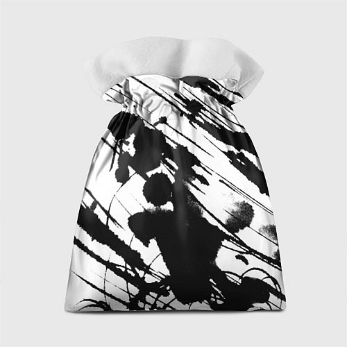 Подарочный мешок Брызги и штрихи черной краски / 3D-принт – фото 2