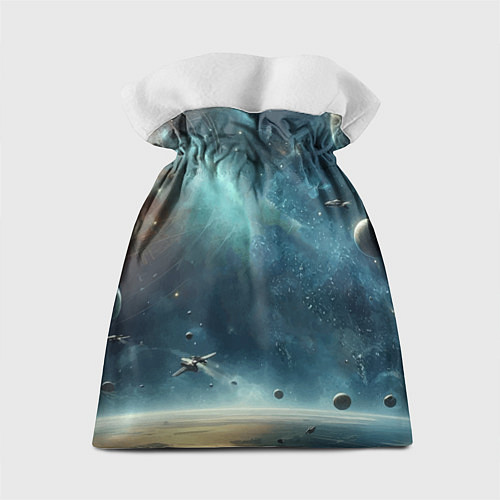 Подарочный мешок Человек и космос - нейроарт / 3D-принт – фото 2
