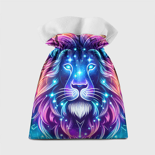 Подарочный мешок Космический неоновый лев - нейроарт / 3D-принт – фото 2