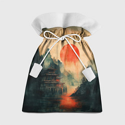 Мешок для подарков Старый Японский монастырь, цвет: 3D-принт