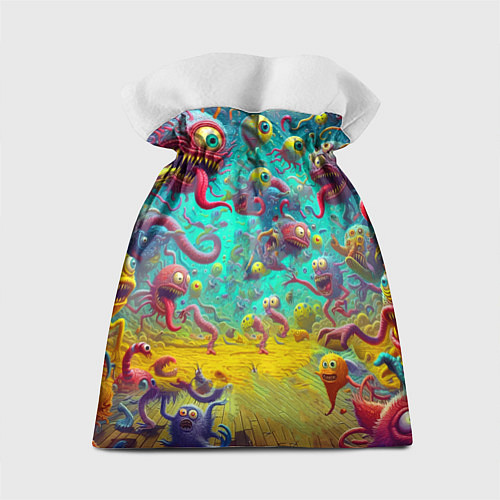 Подарочный мешок Рик Санчес в компании отвязных чудищ - нейроарт фа / 3D-принт – фото 2
