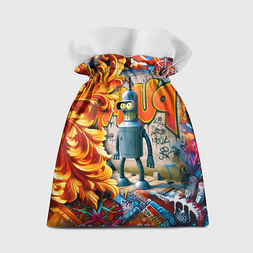 Подарочный мешок Бендер сгибающий Родригес - граффити / 3D-принт – фото 2