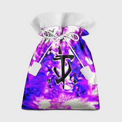 Мешок для подарков Doom неоновый огонь лого, цвет: 3D-принт