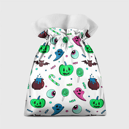 Подарочный мешок Halloween light green pumpkin - паттерн / 3D-принт – фото 2