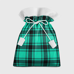 Мешок для подарков Checkered turquoise, цвет: 3D-принт