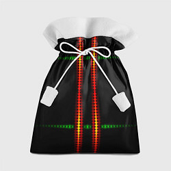 Мешок для подарков Neon black green circles, цвет: 3D-принт