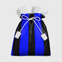 Мешок для подарков Color blue black stripes, цвет: 3D-принт