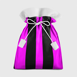Мешок для подарков Color black pink lines, цвет: 3D-принт