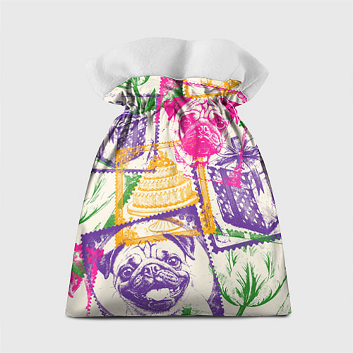 Подарочный мешок Мопс и праздник / 3D-принт – фото 2