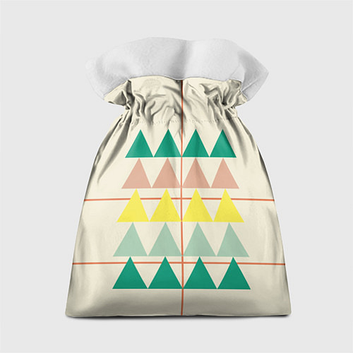 Подарочный мешок Абстрактный лес - треугольники на светлом / 3D-принт – фото 2