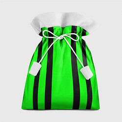 Мешок для подарков Color black and green stripes, цвет: 3D-принт