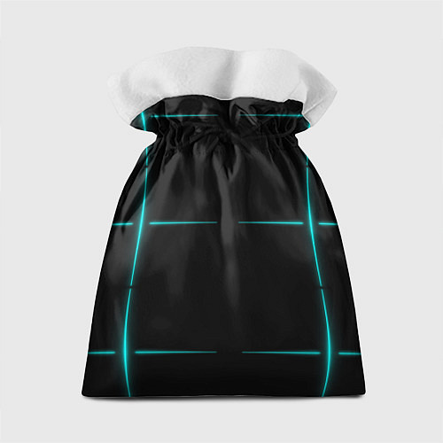 Подарочный мешок Color black blue stripes / 3D-принт – фото 2