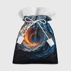 Мешок для подарков Краска синяя и оранжевая в форме вихря, цвет: 3D-принт