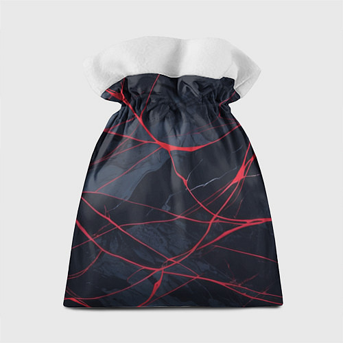 Подарочный мешок Мраморные узоры из переплетений красных линий / 3D-принт – фото 2