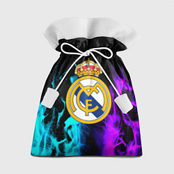 Мешок для подарков Real Madrid неоновый огонь, цвет: 3D-принт