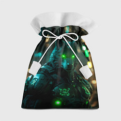 Мешок для подарков Киберпанк волк, цвет: 3D-принт