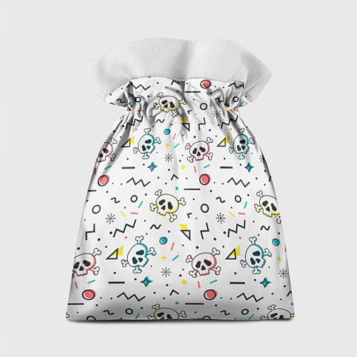 Подарочный мешок Паттерн с черепами и геометрическими фигурами на Х / 3D-принт – фото 2