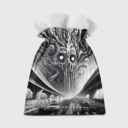 Подарочный мешок Art skull in metropolis - ai art fantasy / 3D-принт – фото 2
