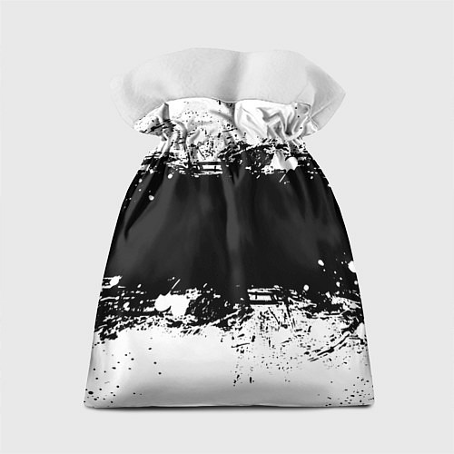 Подарочный мешок Манчестер Юнайтед черно белые краски лого / 3D-принт – фото 2