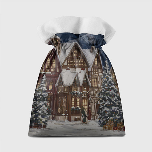 Подарочный мешок Новогодние дома / 3D-принт – фото 2