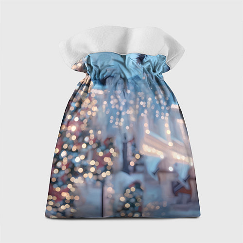 Подарочный мешок Белая лошадка у новогодней елки / 3D-принт – фото 2