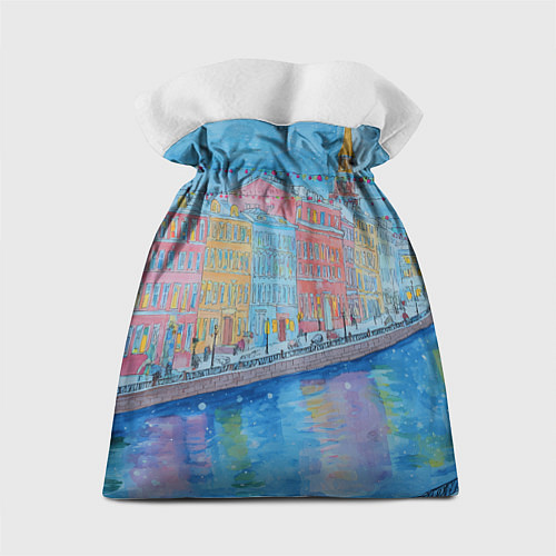 Подарочный мешок Новогодний рисованный Санкт-Петербург / 3D-принт – фото 2