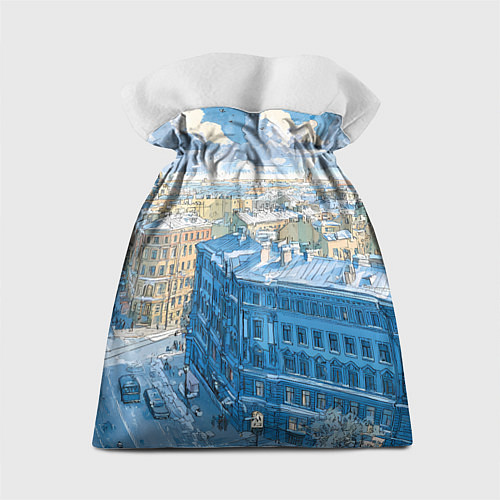 Подарочный мешок Зимний утренний Питер / 3D-принт – фото 2