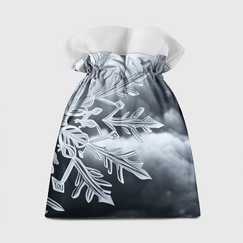 Подарочный мешок Снежинка на черно белое / 3D-принт – фото 2