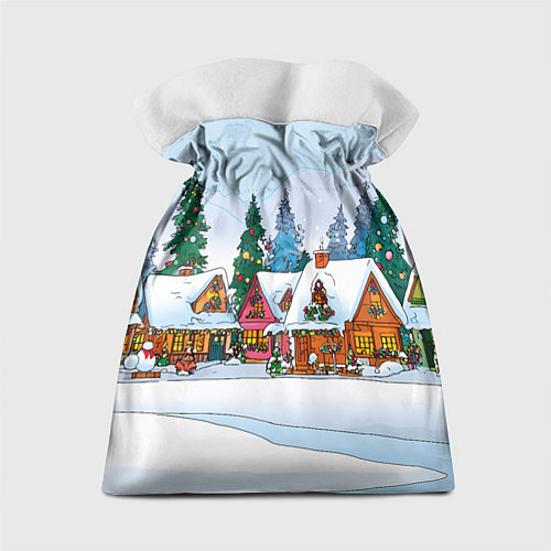 Подарочный мешок Новогодник дворик / 3D-принт – фото 2