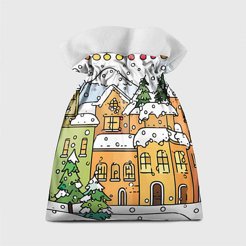 Подарочный мешок Новогодний снегопад / 3D-принт – фото 2