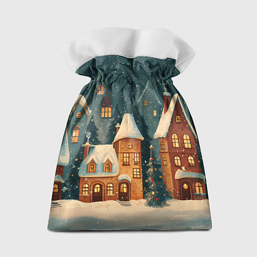 Подарочный мешок Сказочный Новогодний городок / 3D-принт – фото 2
