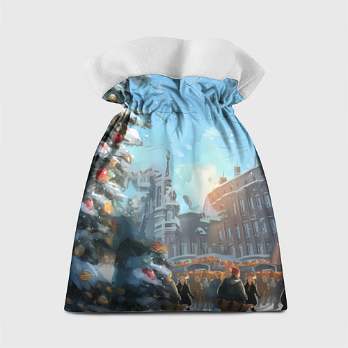 Подарочный мешок Лошадка на новогодней площади / 3D-принт – фото 2