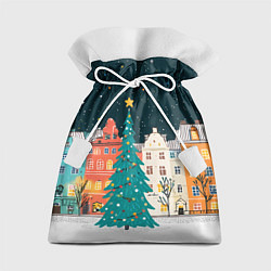 Мешок для подарков Новогодняя ночь в городе, цвет: 3D-принт