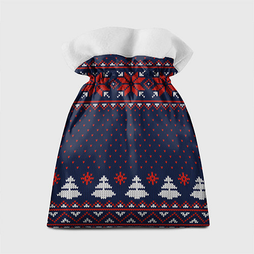 Подарочный мешок Новогодний вязаный узор / 3D-принт – фото 2