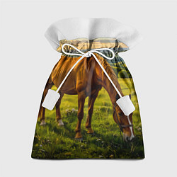 Мешок для подарков Зелёные холмы и конь, цвет: 3D-принт