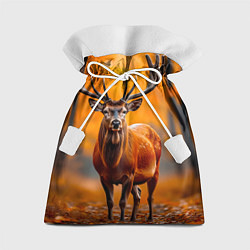 Мешок для подарков Осенний лес с оленем, цвет: 3D-принт