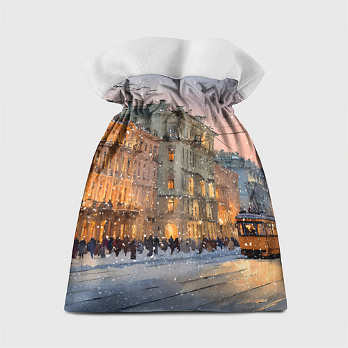 Подарочный мешок Зимний Санкт-Петербург / 3D-принт – фото 2