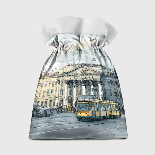 Подарочный мешок Зимняя улица Санкт-Петербурга / 3D-принт – фото 2