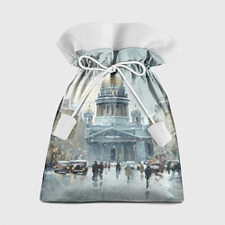 Мешок для подарков Санкт-Петербург зимний пейзаж, цвет: 3D-принт