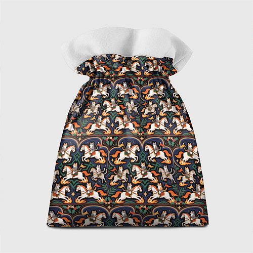 Подарочный мешок Новогодние коты всадники на лошади / 3D-принт – фото 2