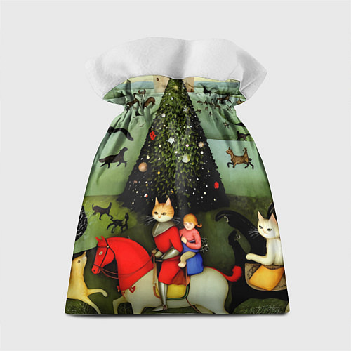 Подарочный мешок Новогодний кот Босха / 3D-принт – фото 2