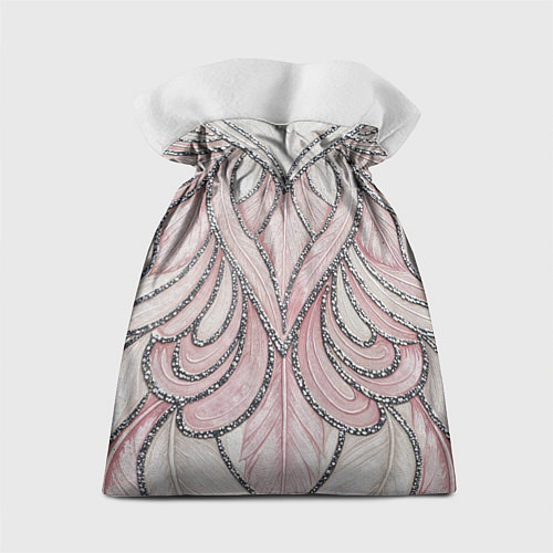 Подарочный мешок Нежно розовый орнамент из перьев / 3D-принт – фото 2