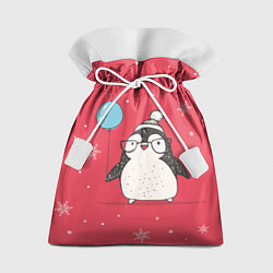 Мешок для подарков Влюбленная пингвинка цвета 3D-принт — фото 1