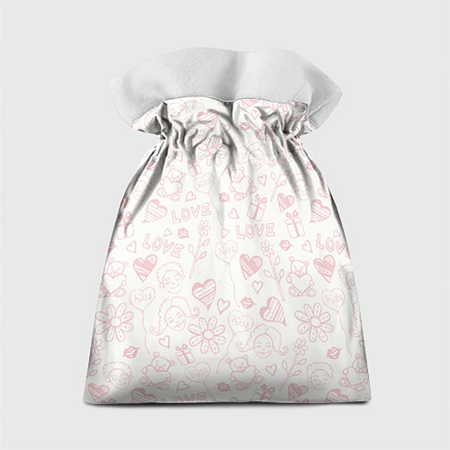 Подарочный мешок Сердце белых роз / 3D-принт – фото 2