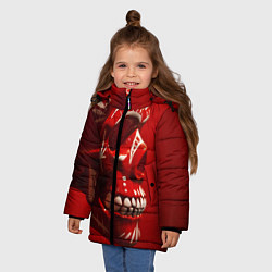Куртка зимняя для девочки Красный череп, цвет: 3D-светло-серый — фото 2